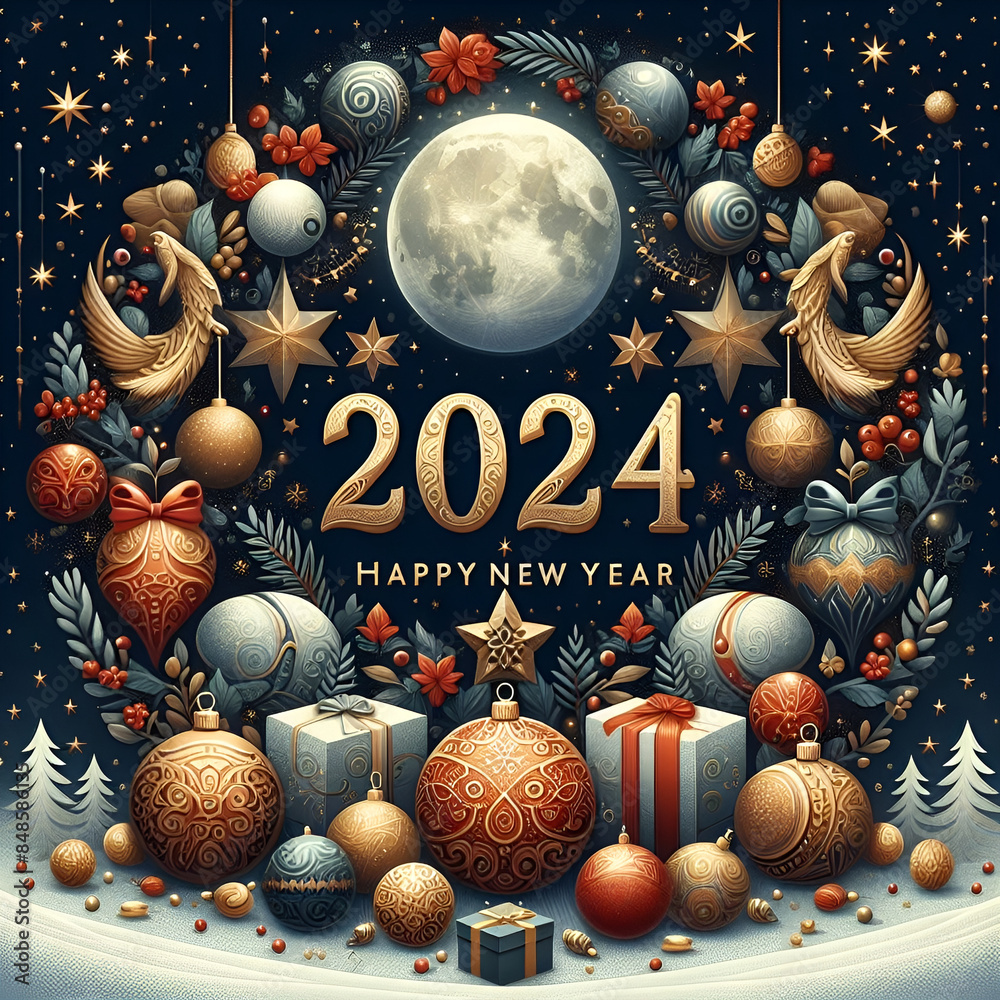 custom made wallpaper toronto digital2024 commemorative illustration.Generative AI