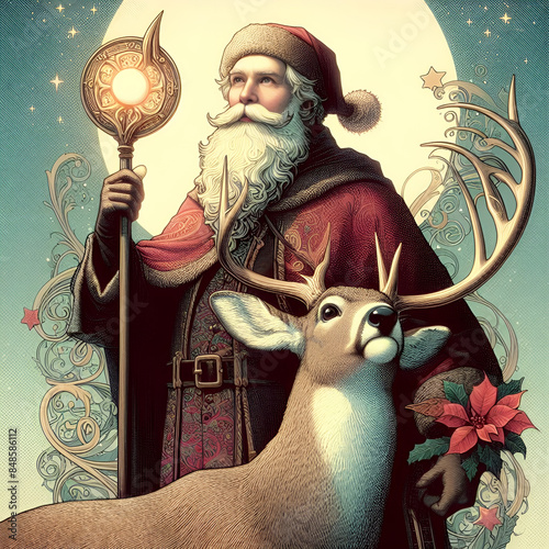 Wallpaper Mural christmas illustration.Generative AI Torontodigital.ca