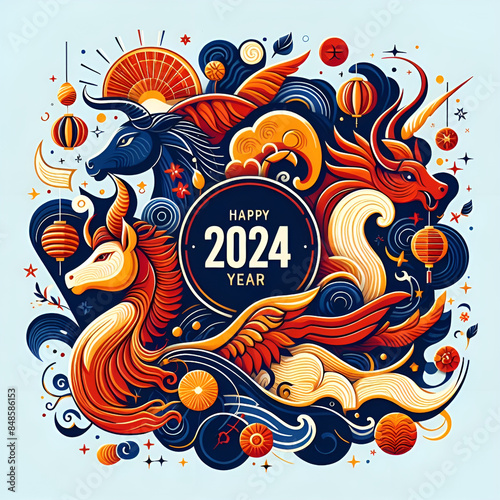 Wallpaper Mural 2024 commemorative illustration.Generative AI Torontodigital.ca