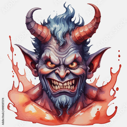 Devil Ilustration Design Very terrifying