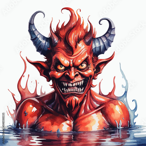 Devil Ilustration Design Very terrifying