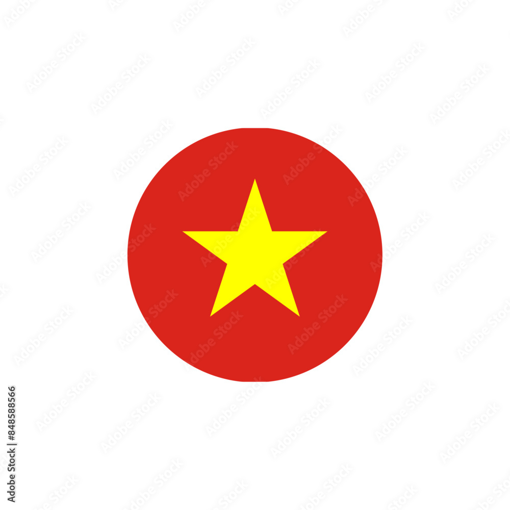 Round Vietnam flag emblem design element Round Vietnam flag emblem design element