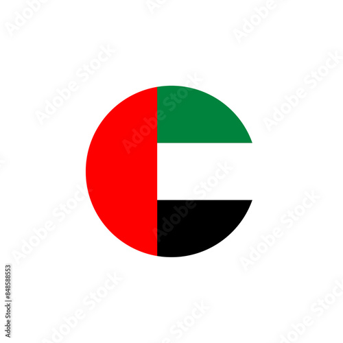 Round United Arab Emirates UAE flag emblem design element