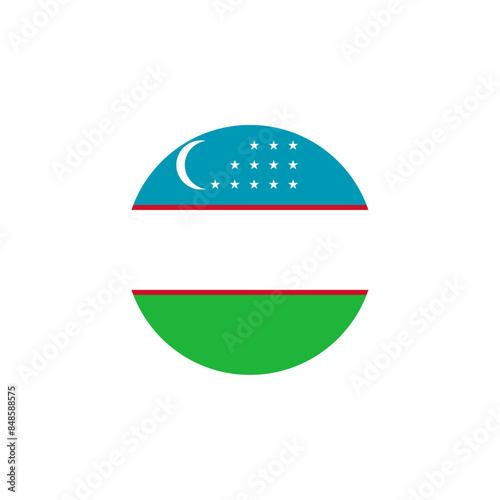 Round Uzbekistan flag emblem design element photo