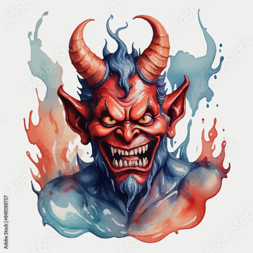 Devil Ilustration Design Very terrifying