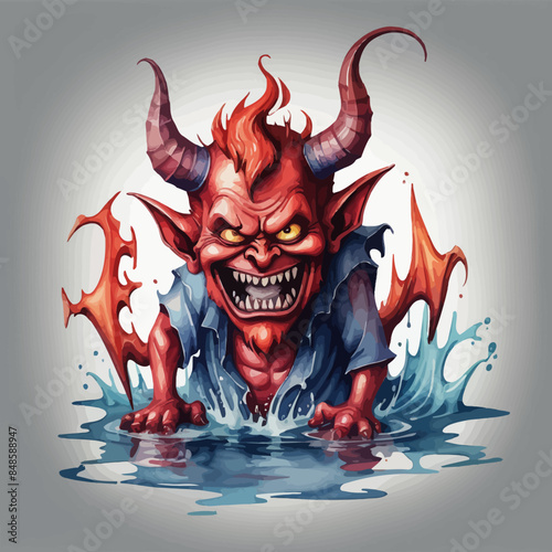 Devil Ilustration Design Very terrifying