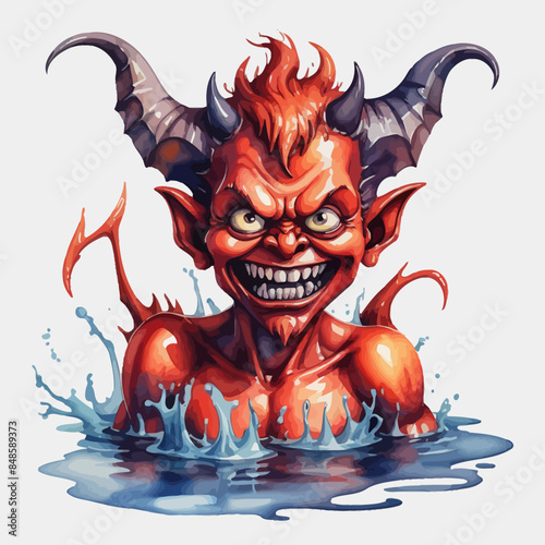 Devil Ilustration Design Very terrifying