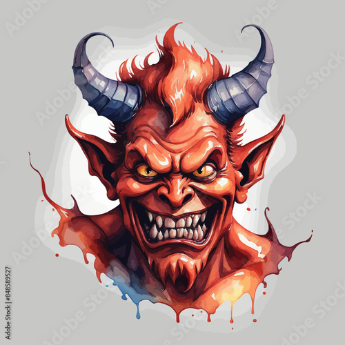 Devil Ilustration Design Very terrifying