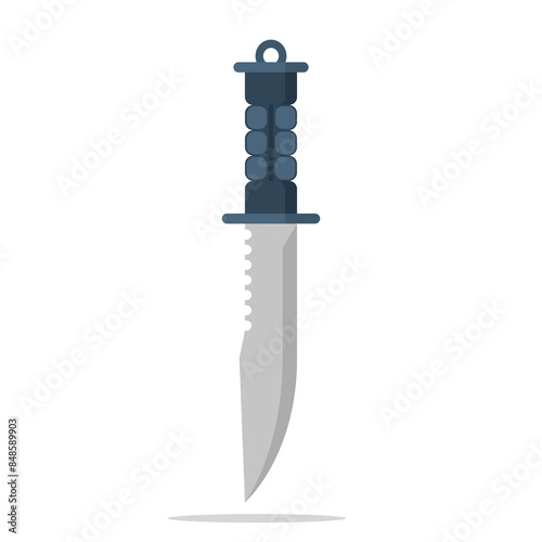 Hunting knife concept. hunting knife isolated on background. cutting tool, cutting knife or kitchen knife, combat, hunting dagger. flat Vector illustration on background.
