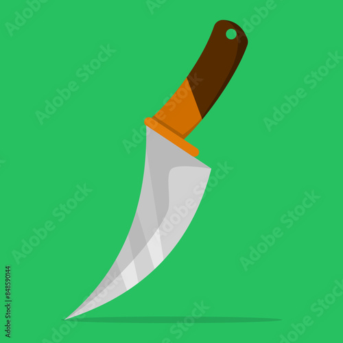 Hunting knife concept. hunting knife isolated on background. cutting tool, cutting knife or kitchen knife, combat, hunting dagger. flat Vector illustration on background.