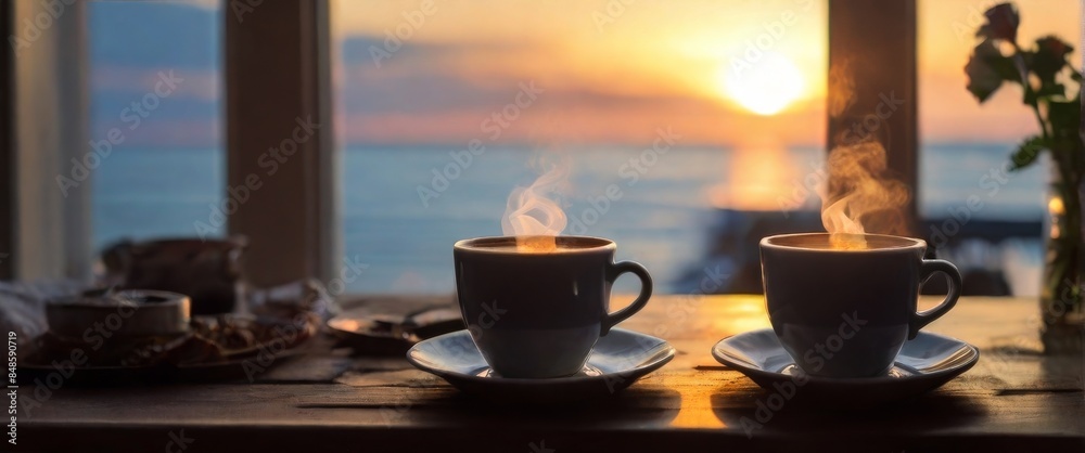 cup of coffee on the beach cup of coffee on the beach