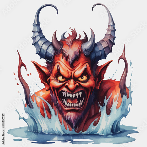 Devil Ilustration Design Very terrifying