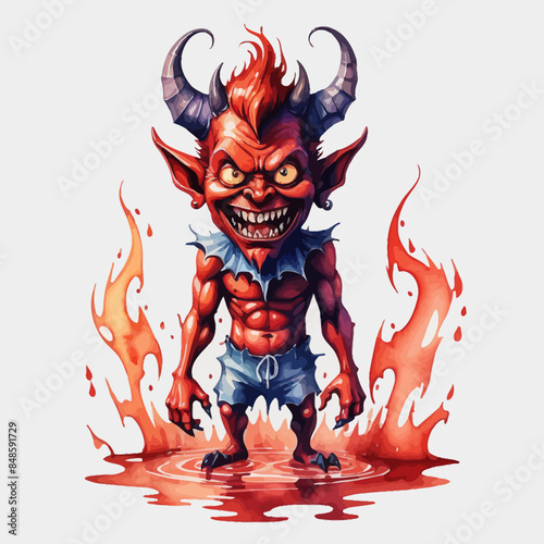 Devil Ilustration Design Very terrifying