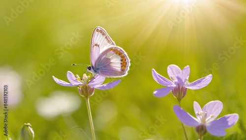 Butterfly Aporia crataegi on flowers of chives