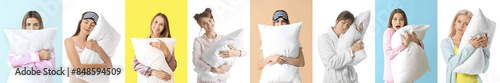 Set of young women with sof...