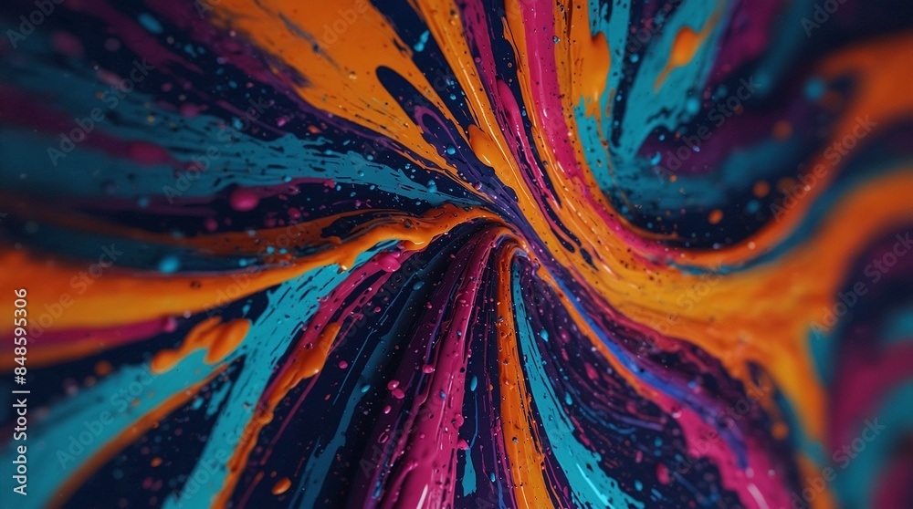 Abstract Fluid Art Featuring Vibrant Colors and Dynamic Swirls in a ...