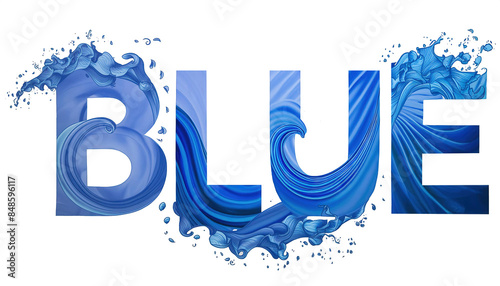 Digital Art Design Featuring Blue Color Isolated PNG
