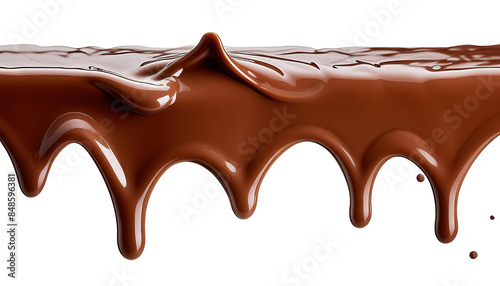 Decadent Dripping Chocolate Sauce Close-Up Isolated PNG