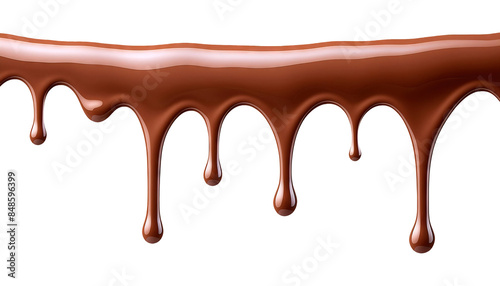 Dripping Chocolate Illustration with Smooth Texture Isolated PNG