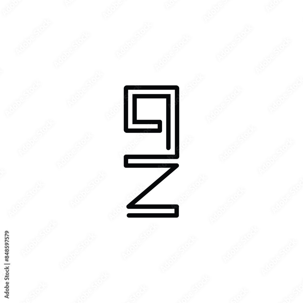 Alphabet letters Initials Monogram logo QZ, ZQ, Z and Q Alphabet letters Initials Monogram logo QZ, ZQ, Z and Q