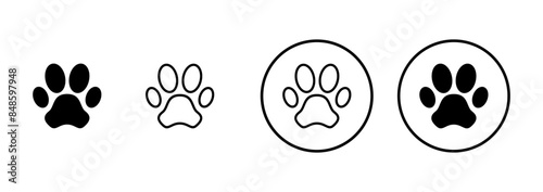 Paw icon vector isolated on white background. Paw Print icon