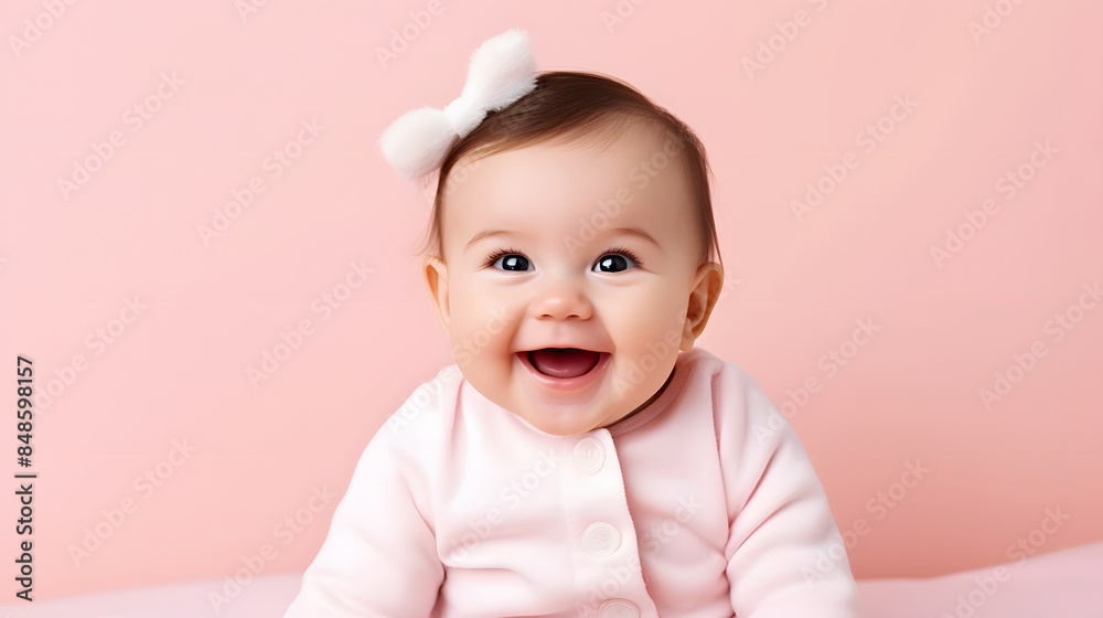 smiling baby on pink background smiling baby on pink background