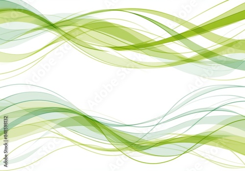 Business Background with Green Wavy Lines on White, Simple and Elegant Vector Design. Ideal for Minimalistic and Professional Settings.   © JH