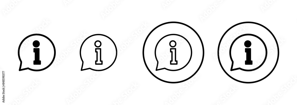 Information icon vector isolated on white background. Info sign. About us Information icon vector isolated on white background. Info sign. About us