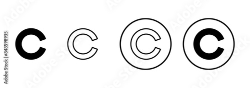 Copyright icon vector isolated on white background. copyright symbols