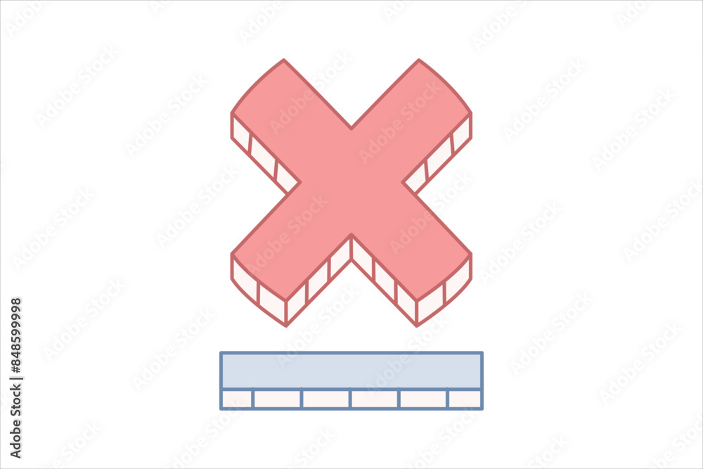 Fototapeta premium Wrong Yes Flat Sticker Design