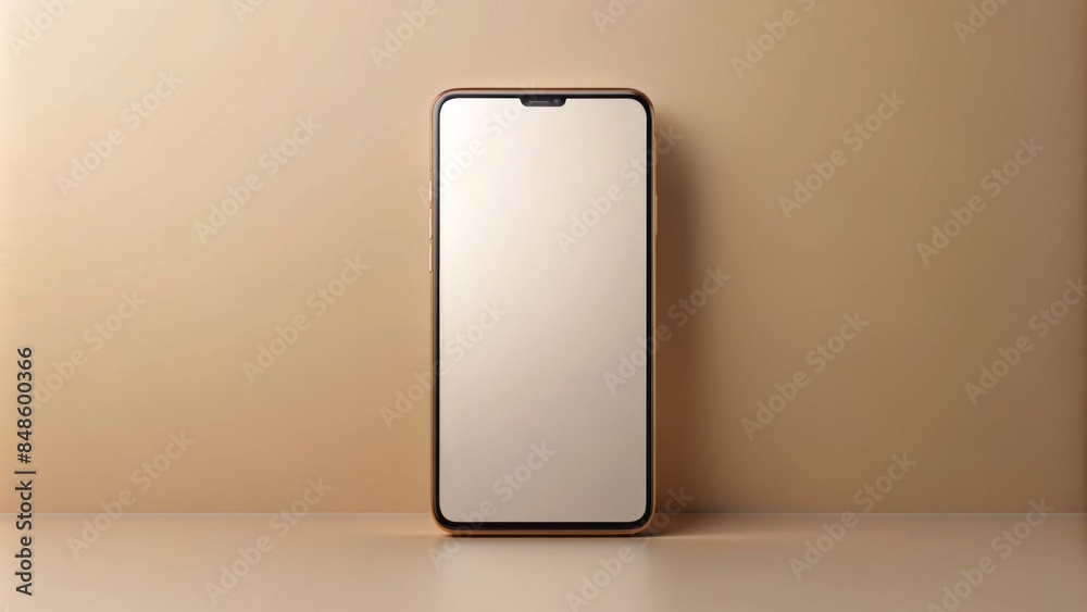 3D Rendering Of A Brown Smartphone On A Brown Background. 3D Rendering Of A Brown Smartphone On A Brown Background.
