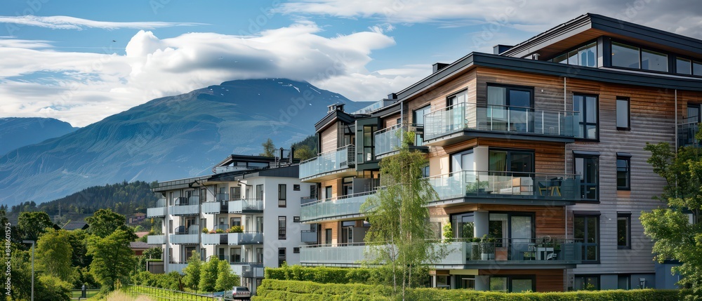 Obraz premium apartment building showcasing sleek architecture and large windows