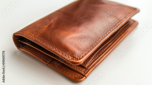 Women s brown wallet depicted against a white backdrop © 2rogan