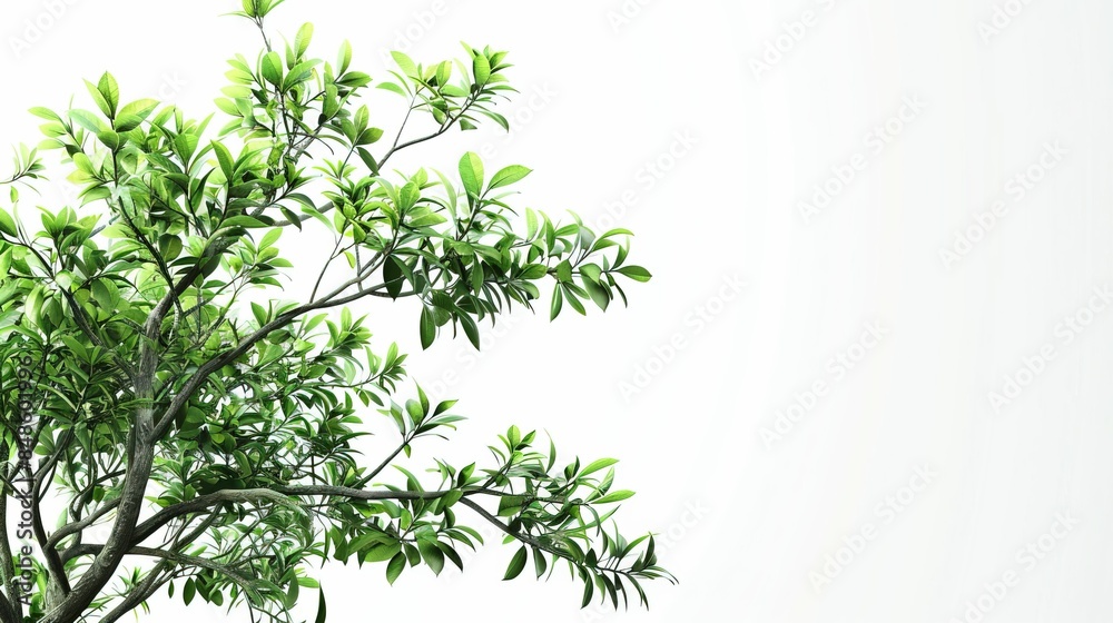 Green tree on white background UHD wallpaper Green tree on white background UHD wallpaper