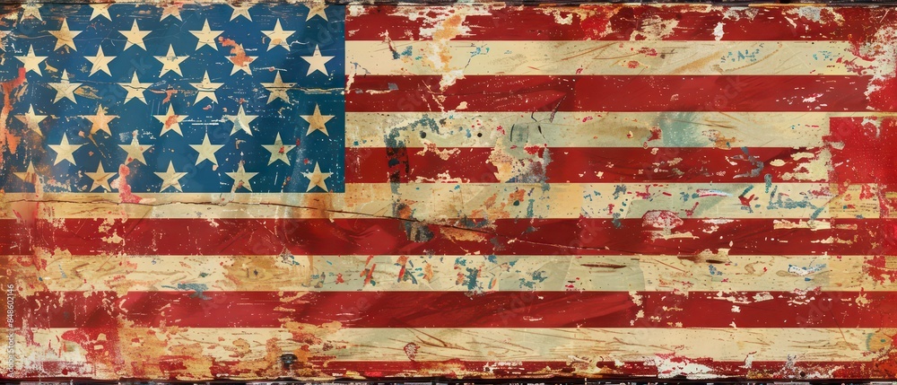 The USA flag, with stars and stripes waving proudly, symbolizing national unity and freedom The USA flag, with stars and stripes waving proudly, symbolizing national unity and freedom