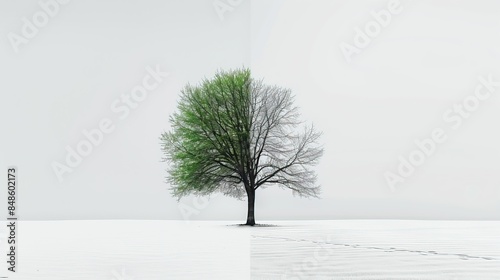 Half is green tree half is dry UHD wallpaper
