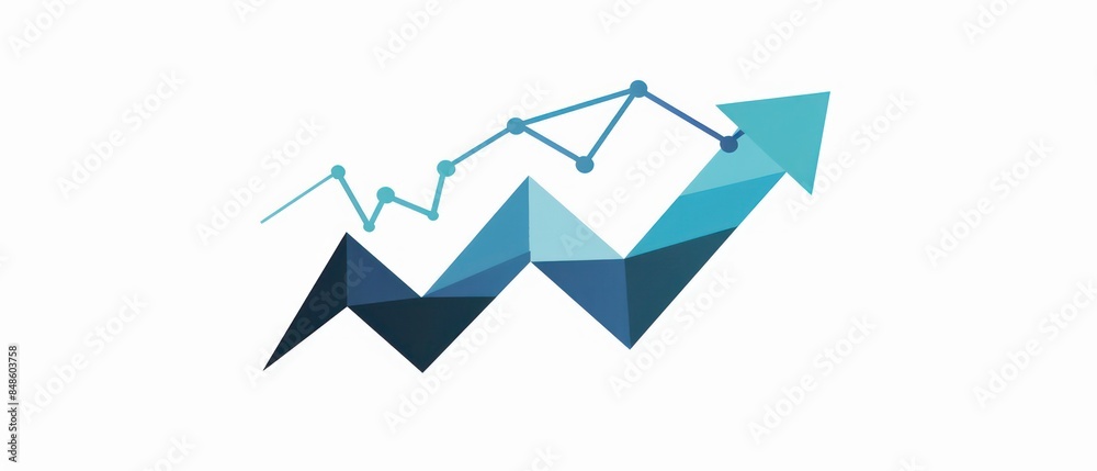 business graph and chart in blue, symbolizing success and economic growth business graph and chart in blue, symbolizing success and economic growth