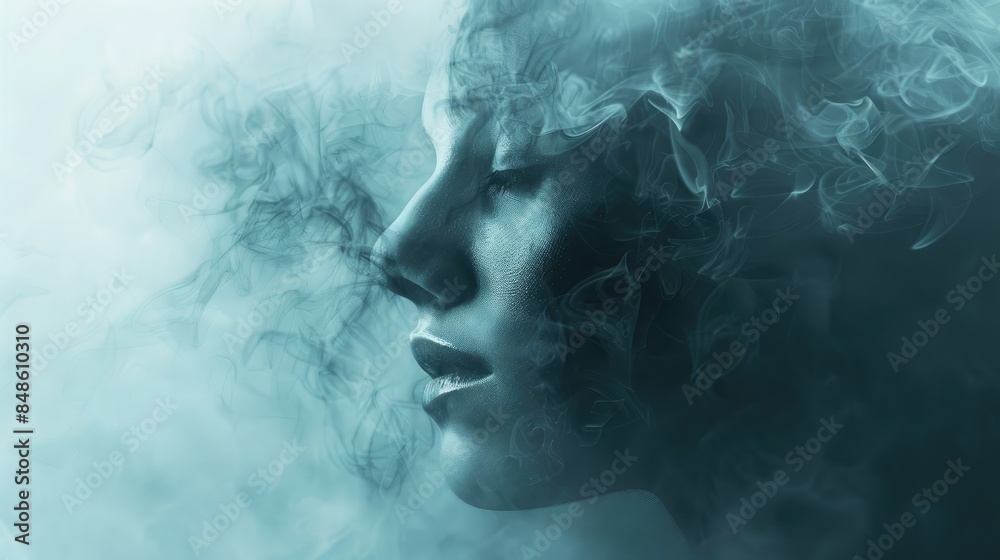 Depiction of depression and anxiety with soft fog and ethereal textures Depiction of depression and anxiety with soft fog and ethereal textures