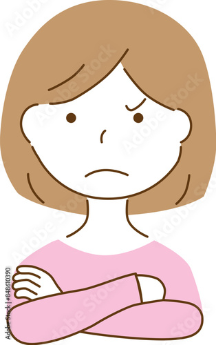 怒っている女性
