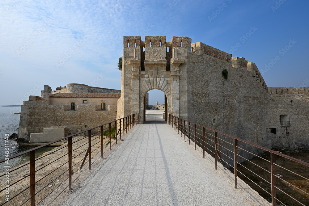 Maniace Fortress in Ortigia, Syracuse, Sicily, Italy