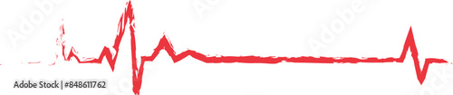 Heart beat on ecg. Heart Beat pulse line concept design isolated on transparent background