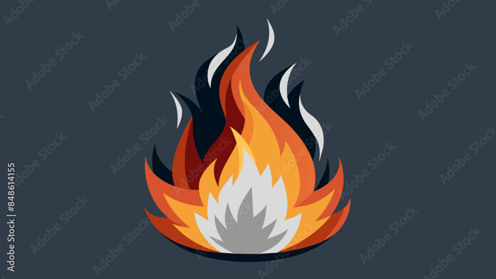 Fire burning brightly in the darkness. Glowing fire stands out against the background. Intense flames illuminate the blackness. Fire burning brightly in the darkness. Glowing fire stands out against the background. Intense flames illuminate the blackness.