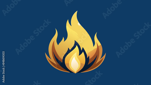 Fiery flames illuminate the darkness. Blazing fire against a dark backdrop. Flames flicker against a dark backdrop.