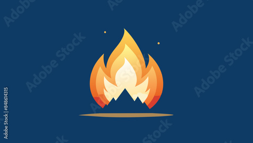 Fiery flames illuminate the darkness. Blazing fire against a dark backdrop. Flames flicker against a dark backdrop.
