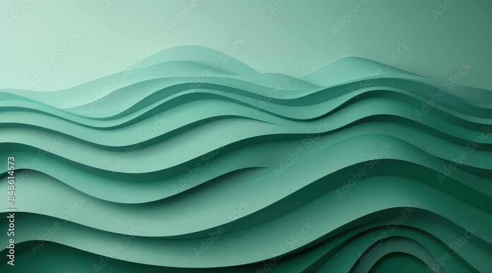 Abstract Green Waves - 3D Illustration Abstract Green Waves - 3D Illustration