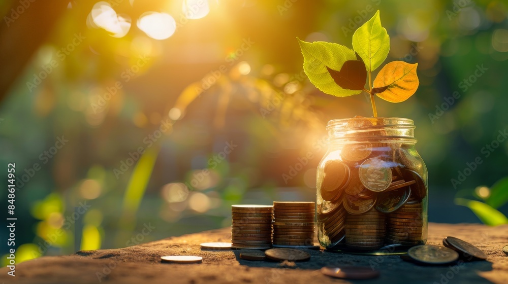Vibrant photo displaying cash flow management concepts through stacked coins Vibrant photo displaying cash flow management concepts through stacked coins