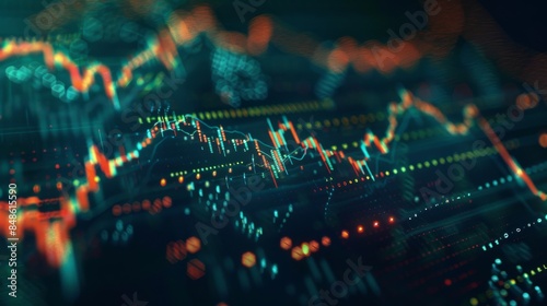 Technical analysis concept. Charts and graphs revealing patterns and trends in stock market data.