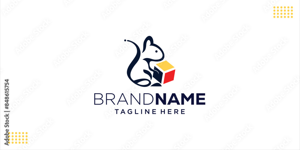 Creative Abstract Squirrel and Box Logo, Design Inspiration, Illustration, Vector Creative Abstract Squirrel and Box Logo, Design Inspiration, Illustration, Vector