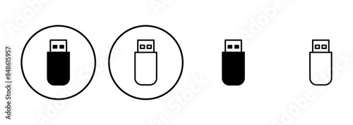 Usb icon set. Flash disk icon vector