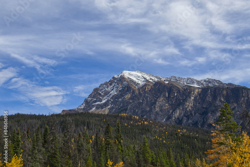 View of Rocky Mountains from Athabasca Overlook.